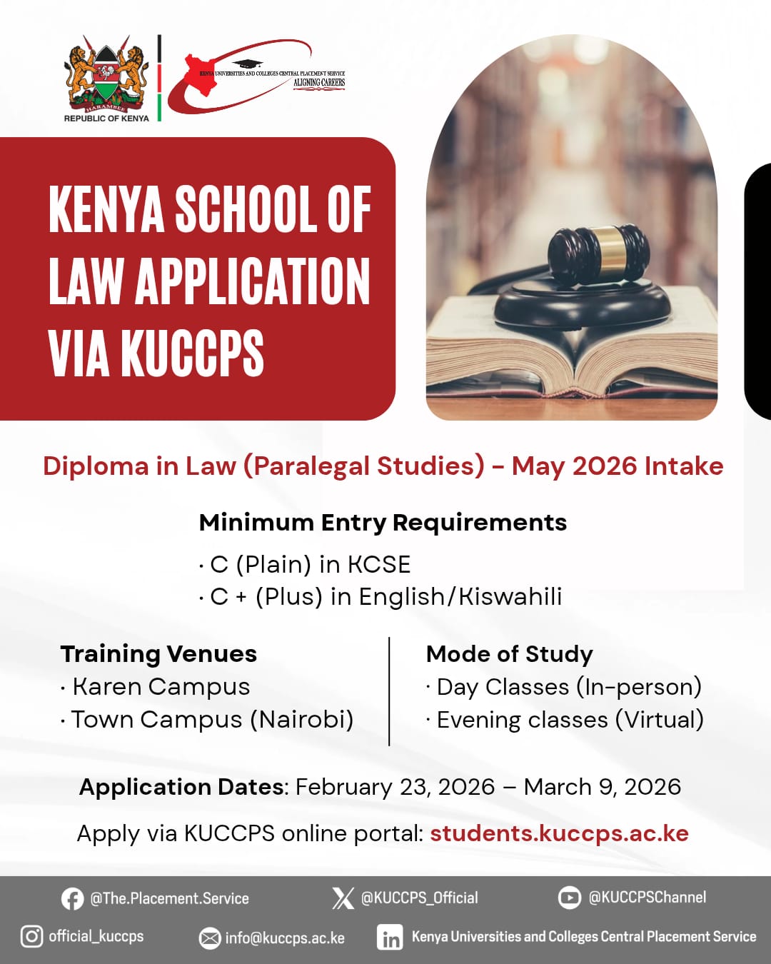KSL application via KUCCPS